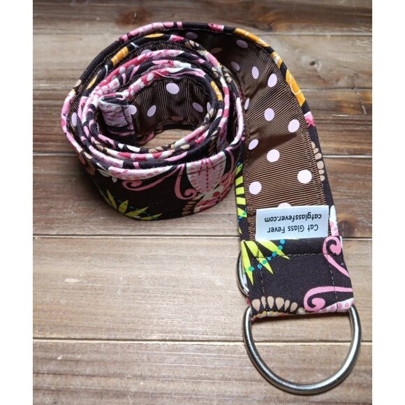 Groovy Art to Wear Flower Power D Buckle Cinch Belt 2" Wide x 36" Waist Summer - Picture 2 of 7